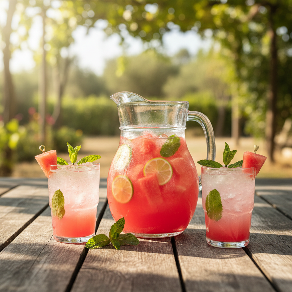 watermelon mint vodka spritzer illustration 3