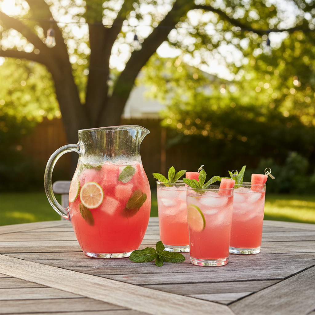 watermelon mint vodka spritzer illustration 2